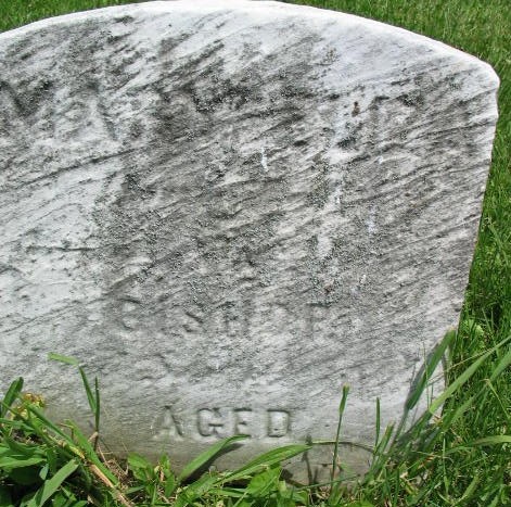 Mary Eliza Bishop tombstone